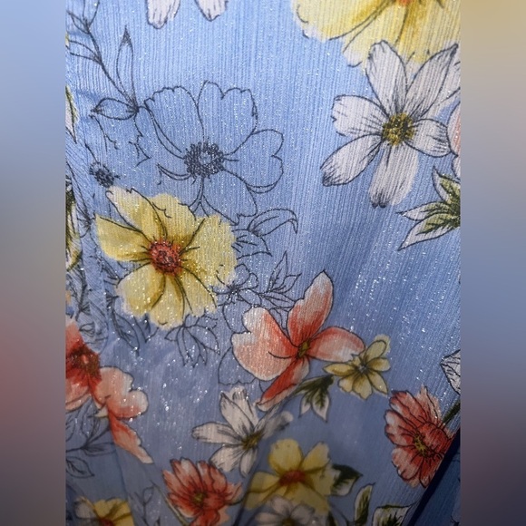 Calvin Klein Floral Blue Dress size 14W - Picture 8 of 9